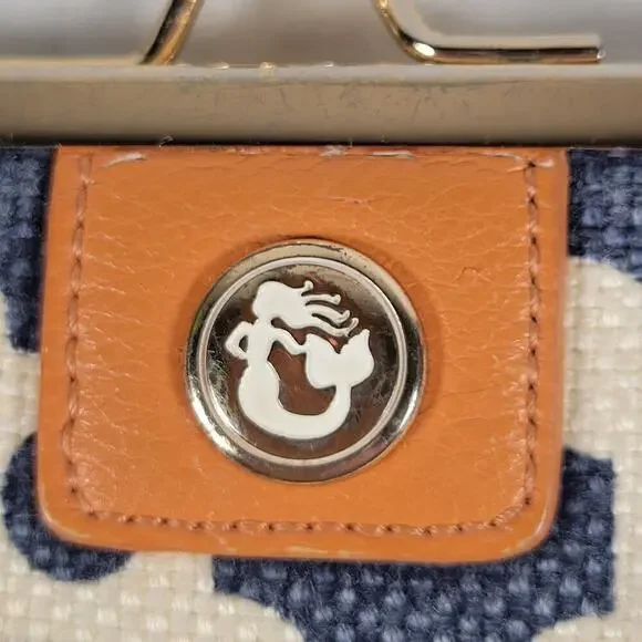 Spartina 449 Leather Linen Moroccan Mosaic Patterned Nautical Coin Purse - Picture 7 of 10